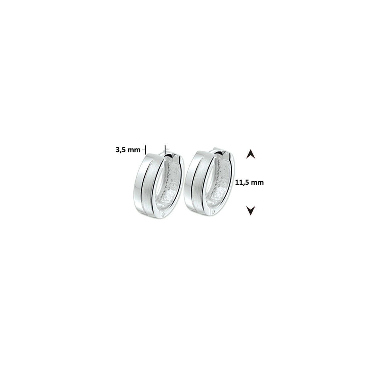 Zilveren Klapoorringen Vlak Poli/Mat 3,5mm 1322164