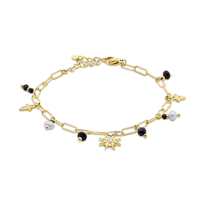 CO88 Collection Stalen Armband Goud met Bedels 8CB-91346
