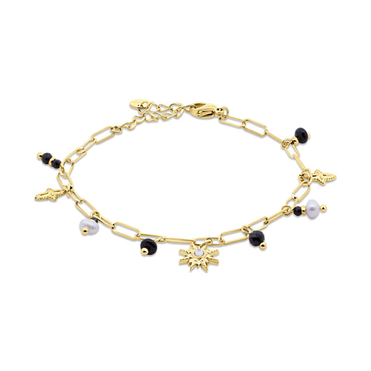 CO88 Collection Stalen Armband Goud met Bedels 8CB-91346