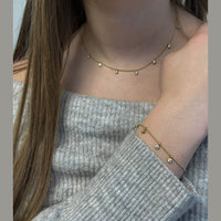 CO88 Collection Stalen Armband Goud met Zirkonia's 8CB-91349