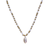 CO88 Collection Stalen Ketting Wit en Goud met Parel 8CN-26301