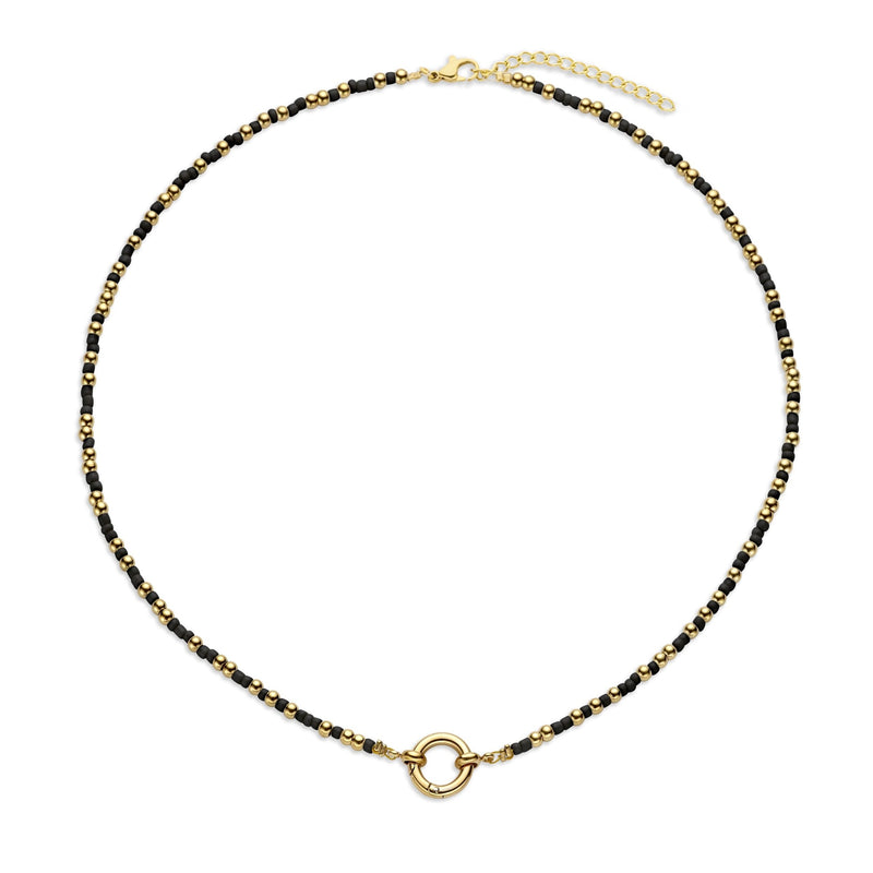 CO88 Collection Stalen Ketting Zwart en Goud 8CN-26402