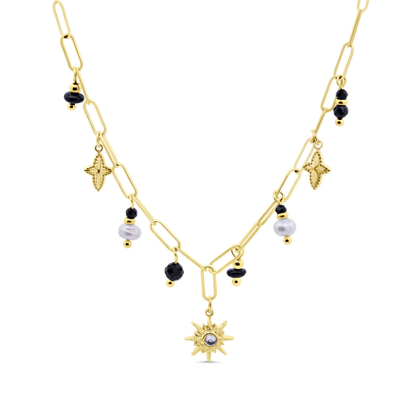 CO88 Collection Stalen Ketting Goud met Bedels 8CN-26460