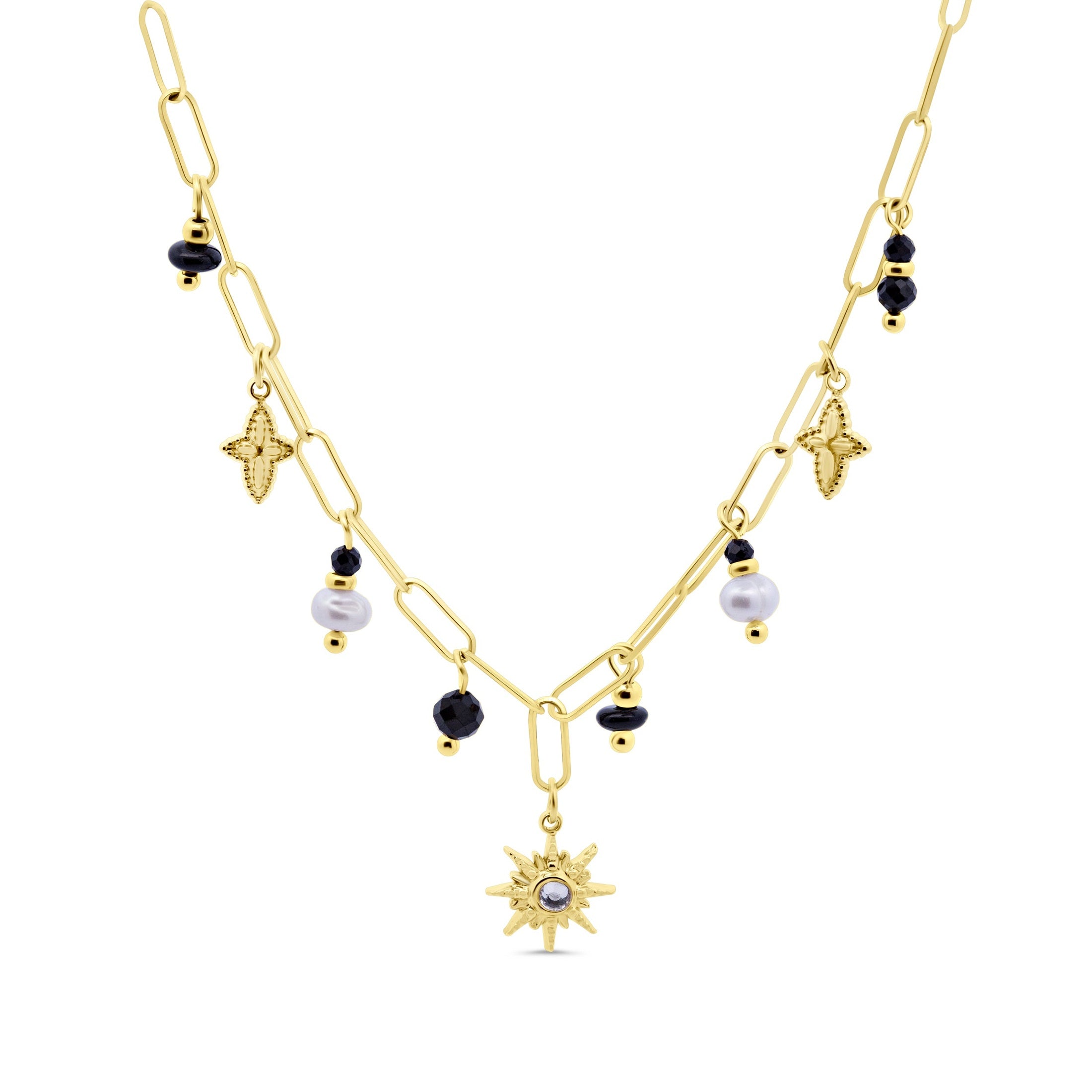 CO88 Collection Stalen Ketting Goud met Bedels 8CN-26460