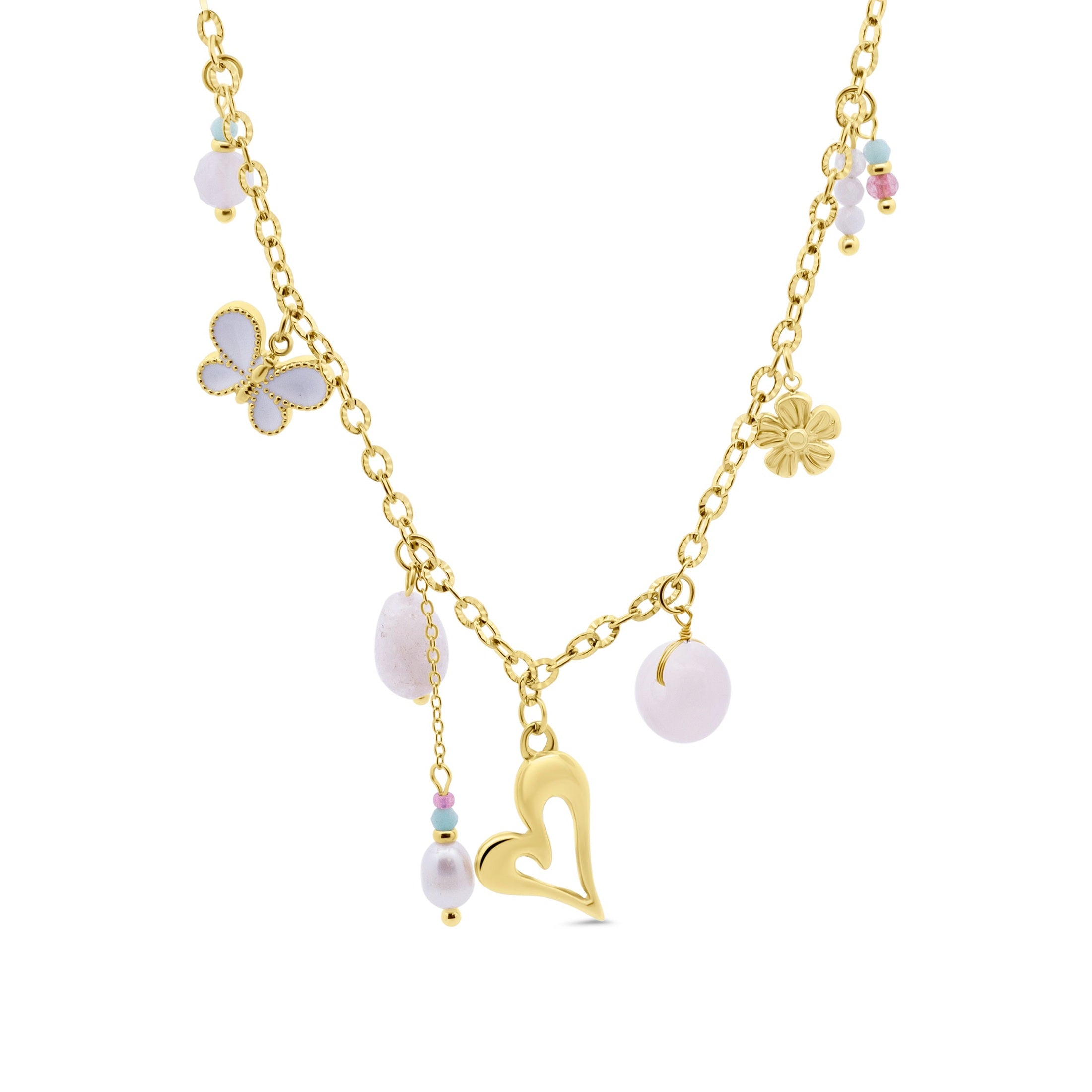 CO88 Collection Stalen Ketting Goud met Bedels 8CN-26461