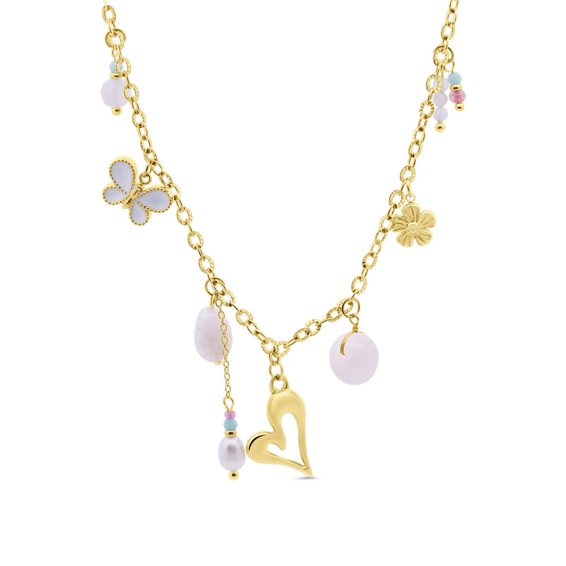 CO88 Collection Stalen Ketting Goud met Bedels 8CN-26461