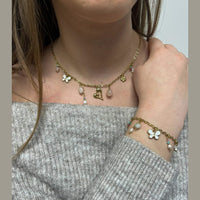 CO88 Collection Stalen Ketting Goud met Bedels 8CN-26461