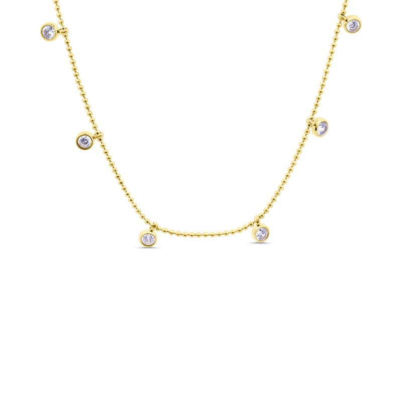 CO88 Collection Stalen Ketting Goud met Zirkonia's 8CN-26466