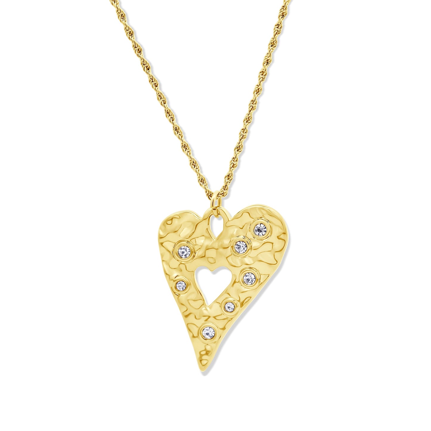 CO88 Collection Stalen Ketting Goud met Zirkonia's 8CN-26474