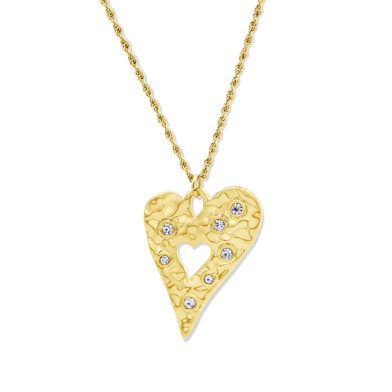 CO88 Collection Stalen Ketting Goud met Zirkonia's 8CN-26474
