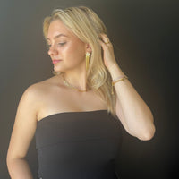 CO88 Collection Stalen Tennisarmband Goud met Zirkonia's 8CB-91215