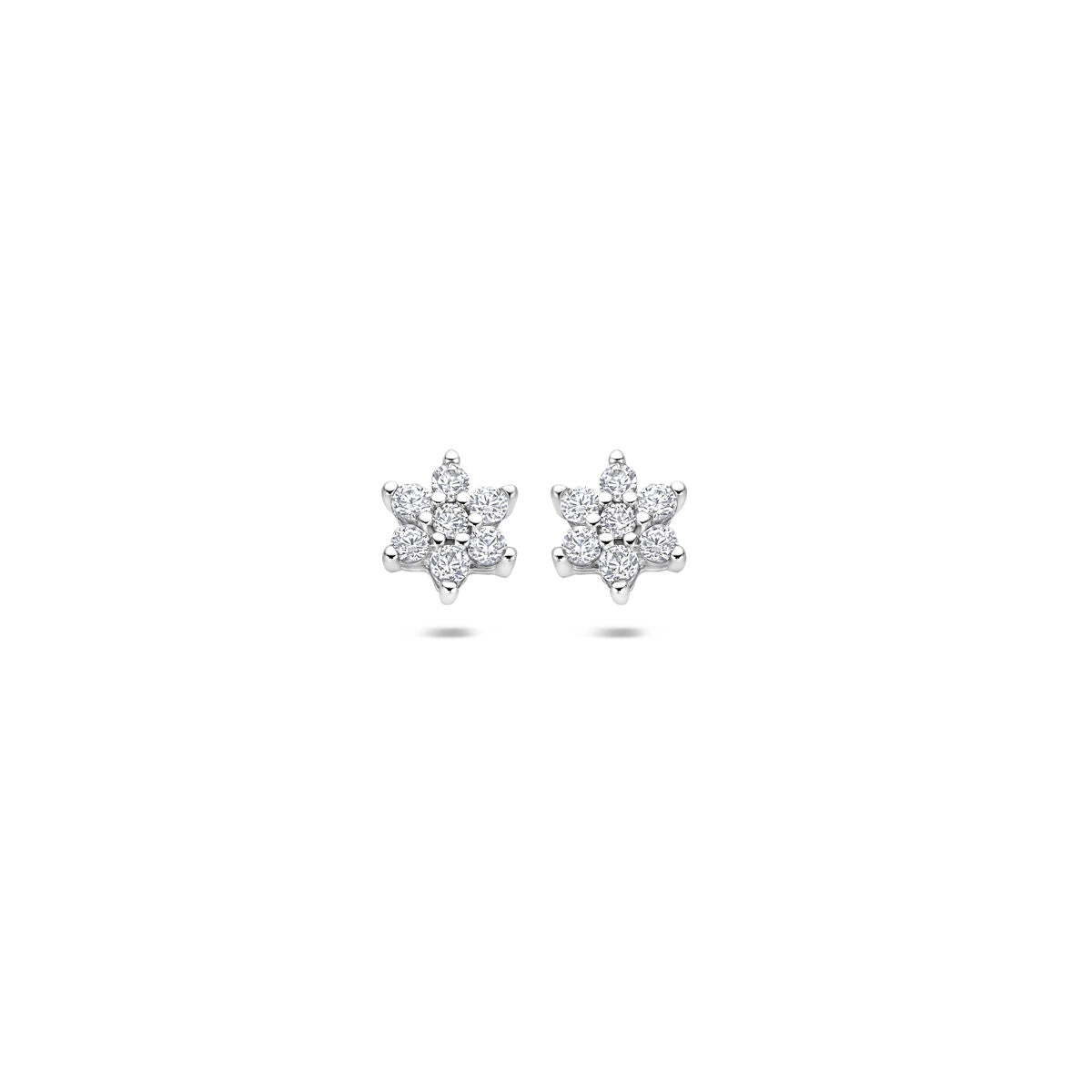 Zilveren Oorknoppen Ster Zirkonia Halo 6mm 1322016