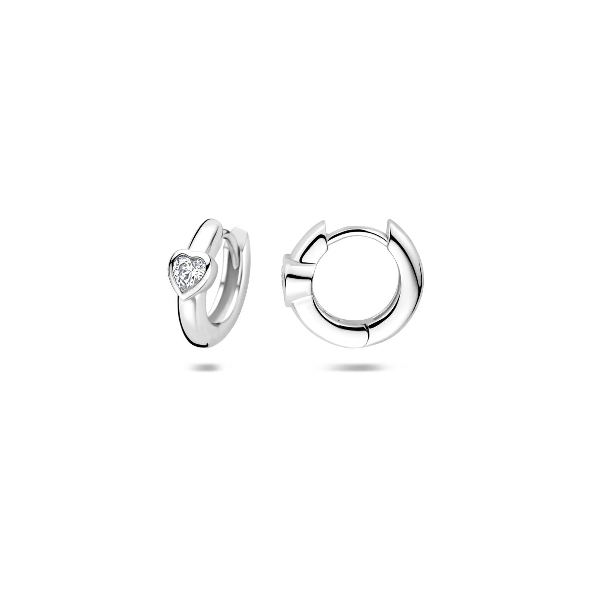 Zilveren Klapoorringen Hart Zirkonia 10 mm 1321828