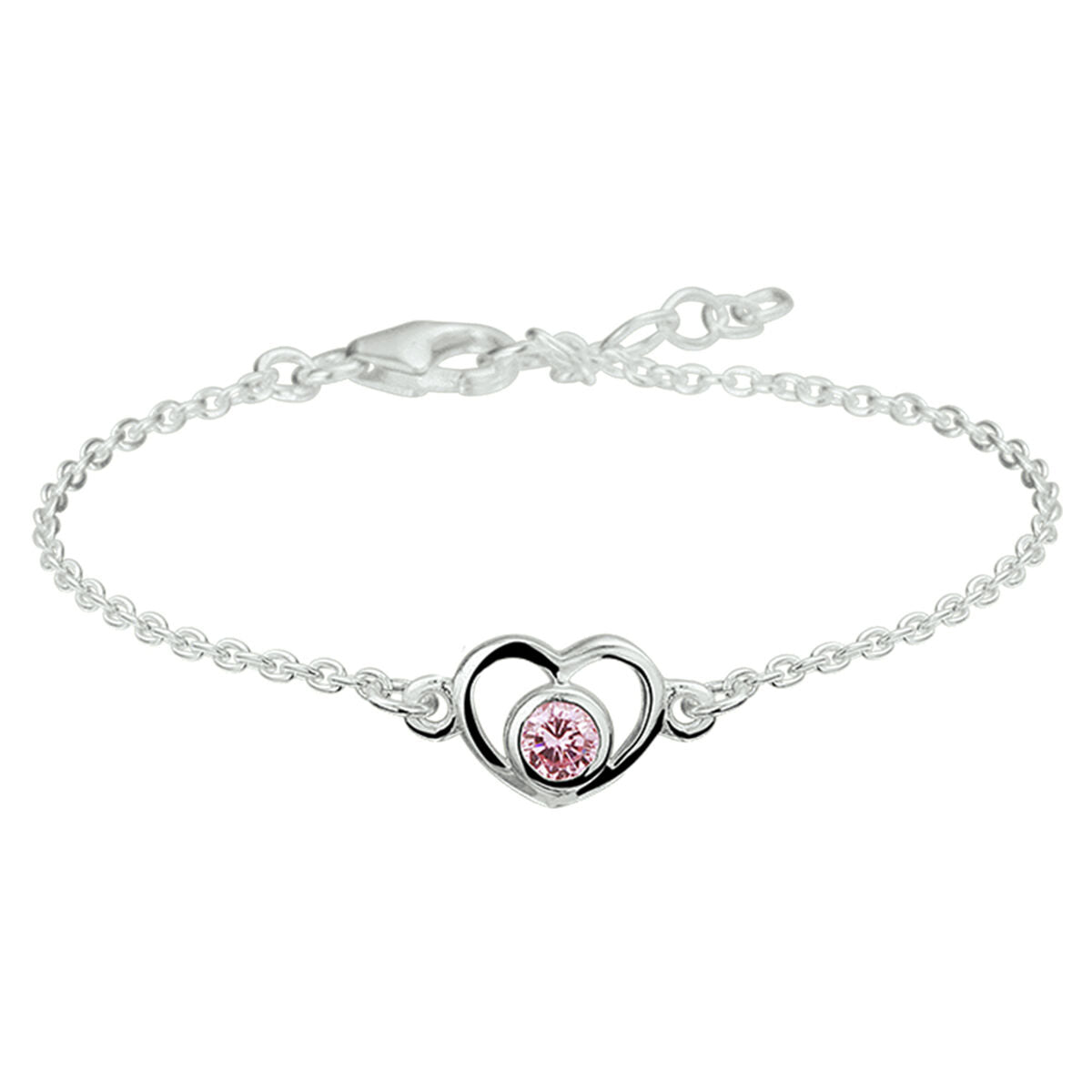 Zilveren Armband Hart en Zirkonia 13 - 15 cm 1321942