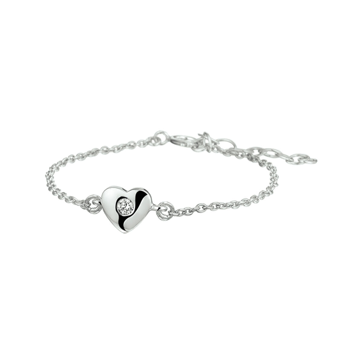 Zilveren Armband Hart en Zirkonia 1,5 mm 13 + 3 cm 1322393