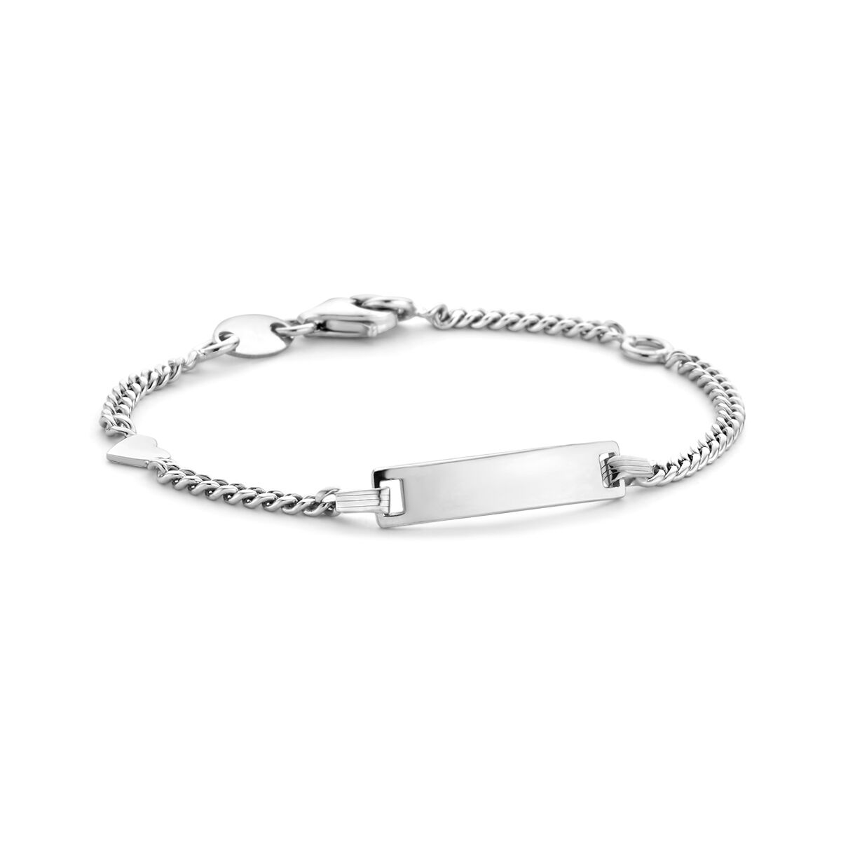 Zilveren Graveerarmband Gourmette 4 Zijdes Geslepen Plaat 4,2 mm 1327371