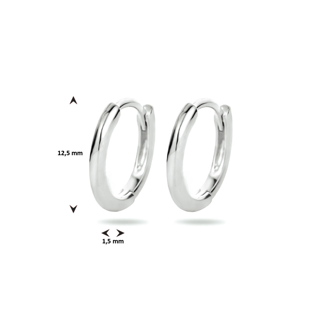Zilveren Klapoorringen Half Rond 1340418