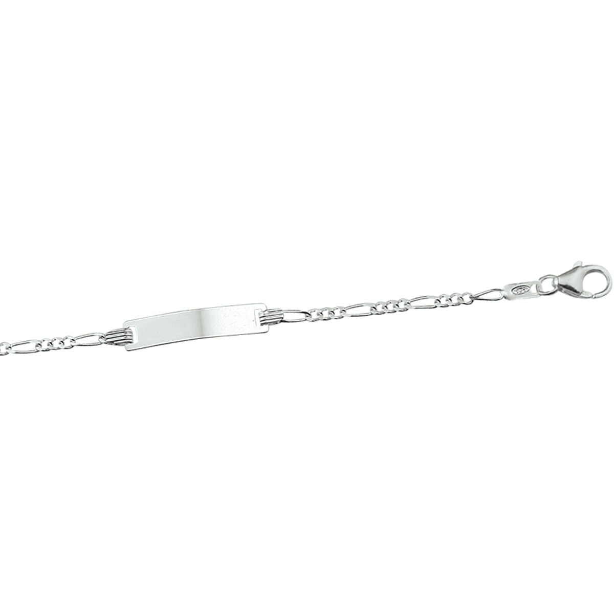 Zilveren Graveerarmband Figaro Plaat 4,2 mm 9 - 11 cm 1327364