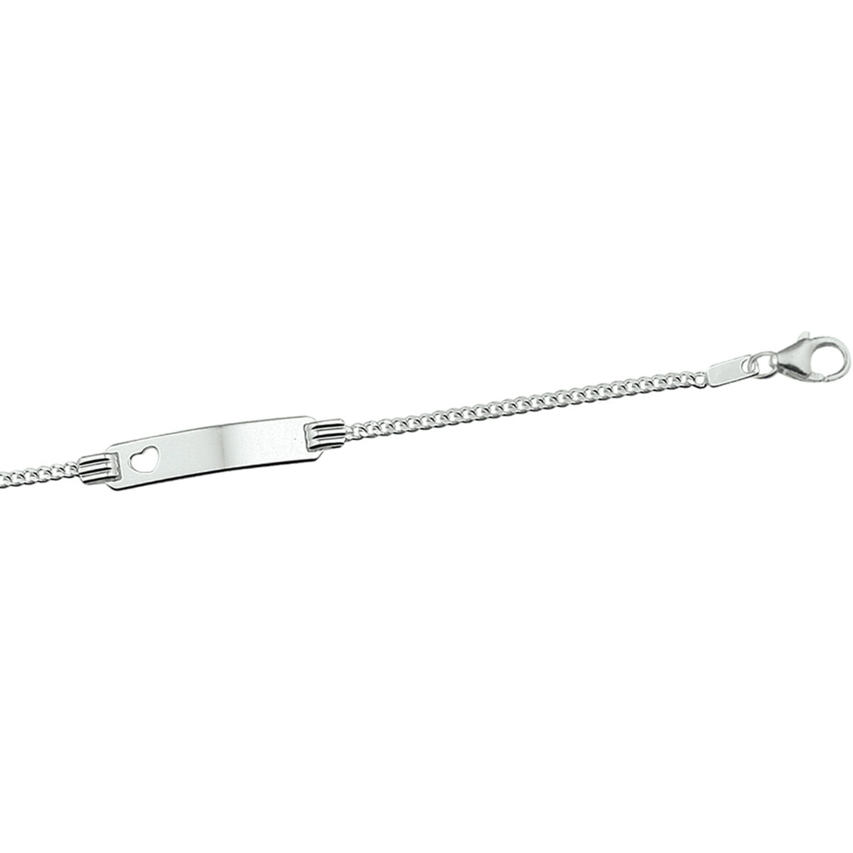 Zilveren Graveerarmband Hart Gourmet Plaat 4,8 mm 11 - 13cm 1327367