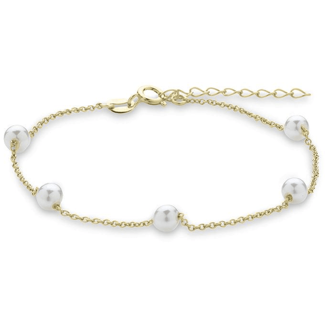 Gouden armabnd met Parels VGB013 17 - 3 cm