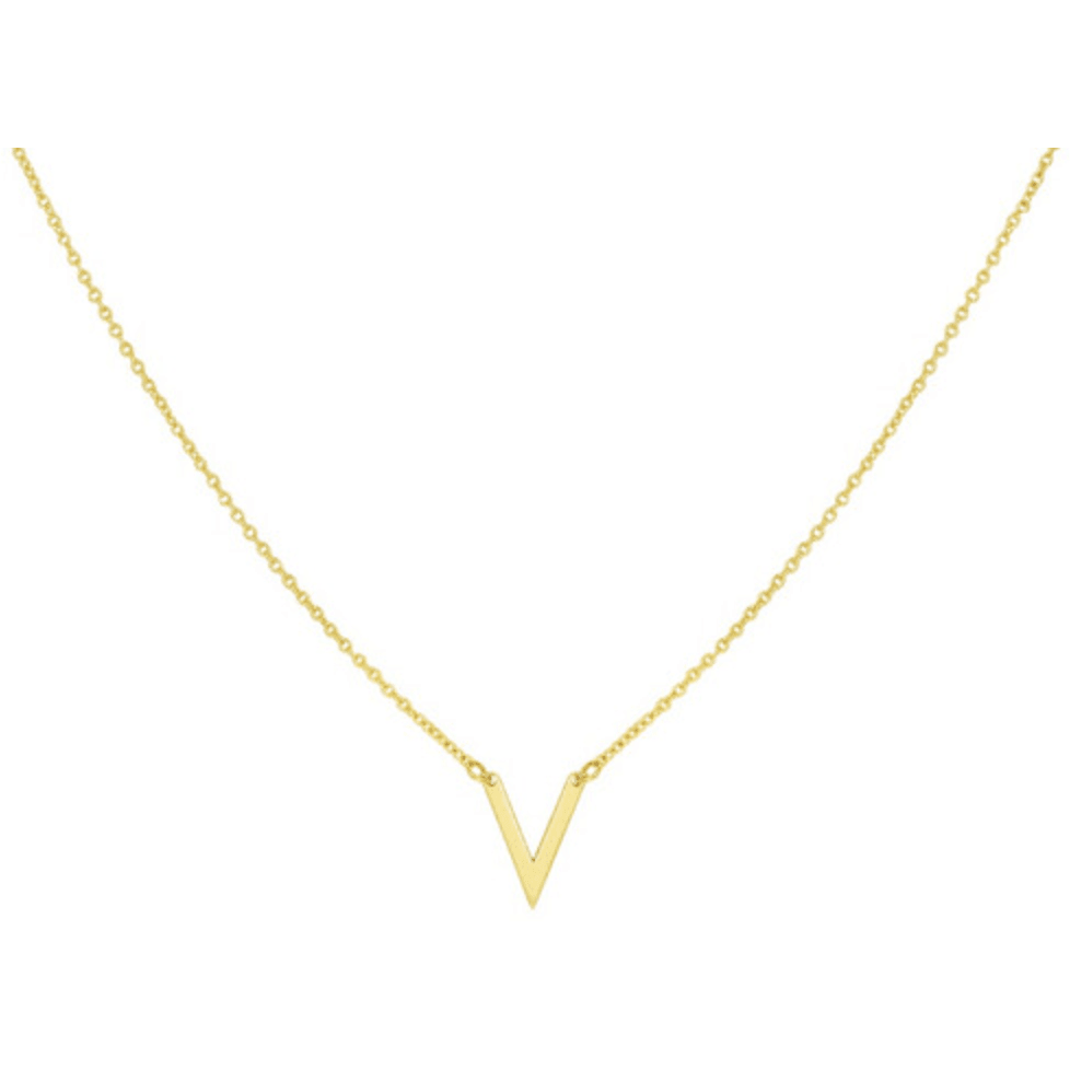 Gouden ketting hanger met V 4019320