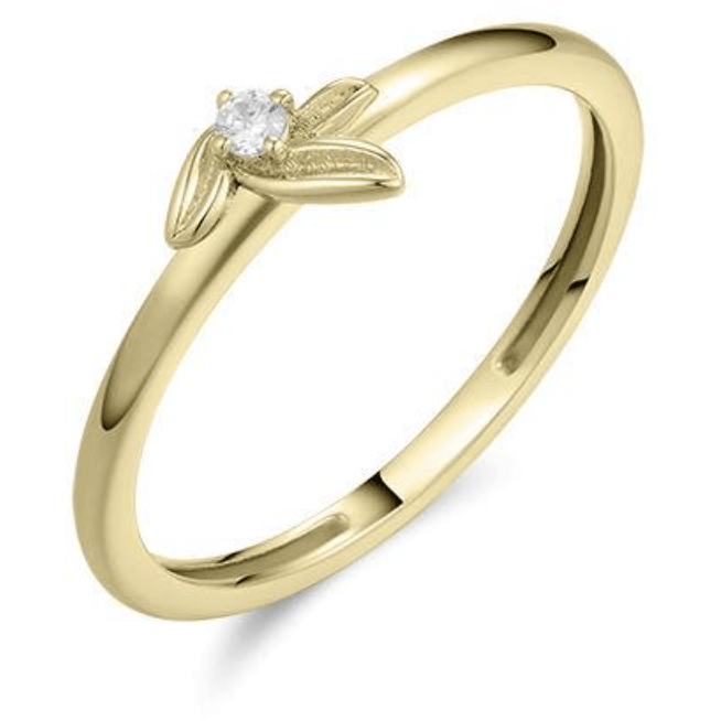 Gouden Ring met Bloemetje VGR026 - 54