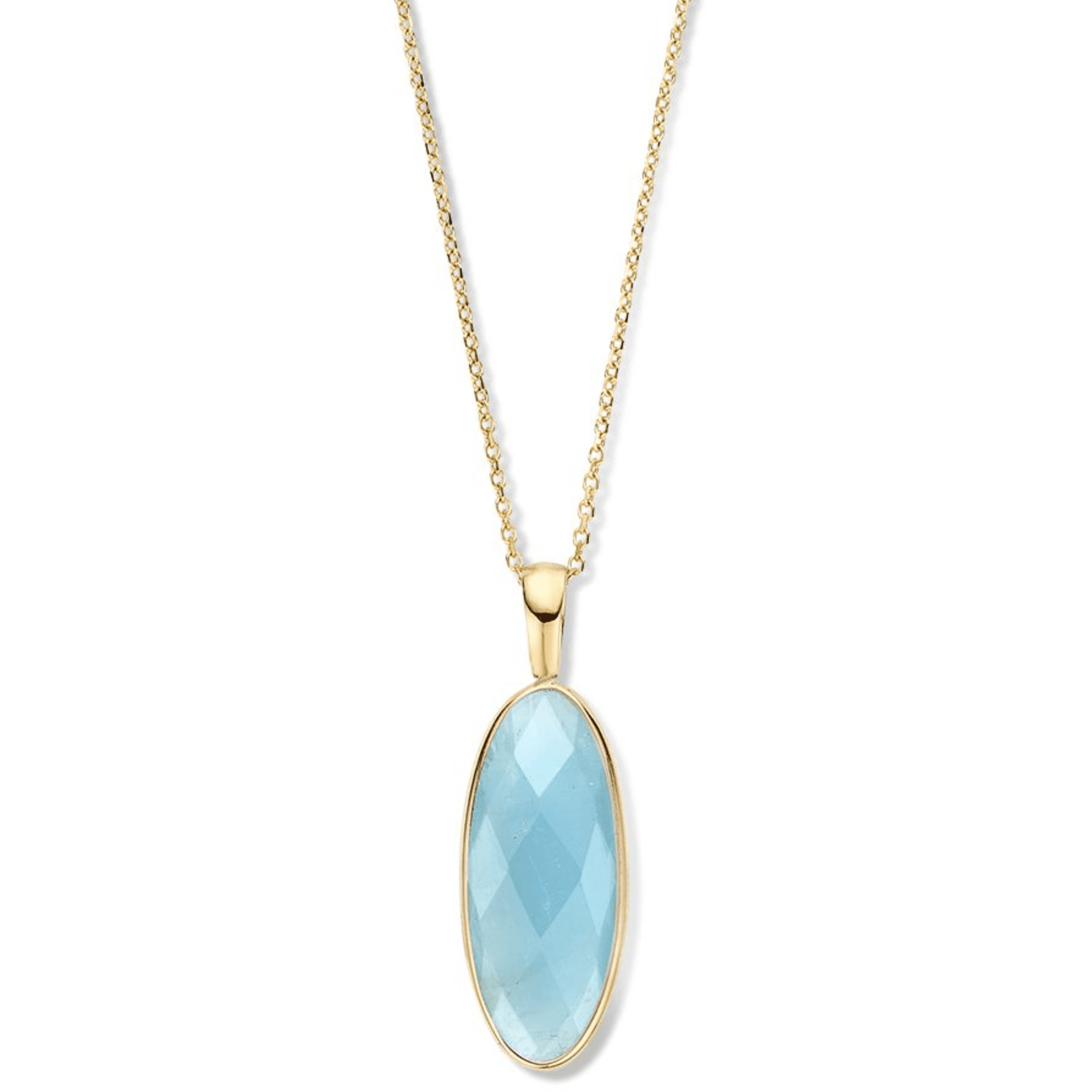 Ketting geelgoud aquamarijn CW137633