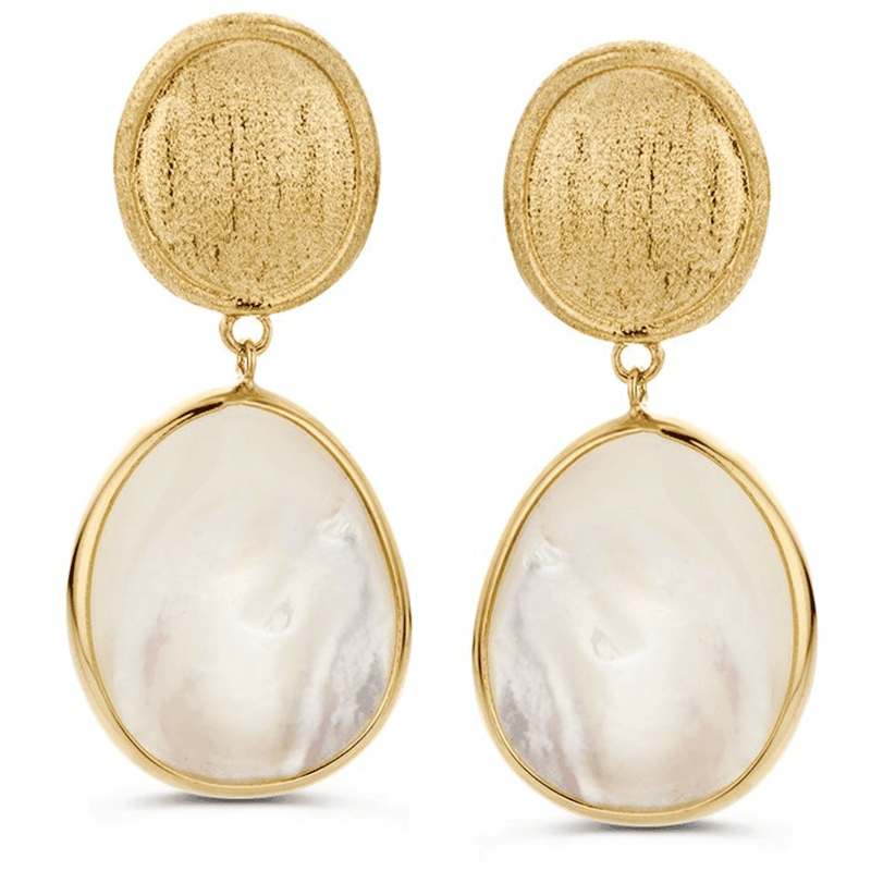 Oorsteker geelgoud parelmoer OW137640