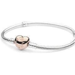Pandora armband met 14krt rose hart 580719 - 17