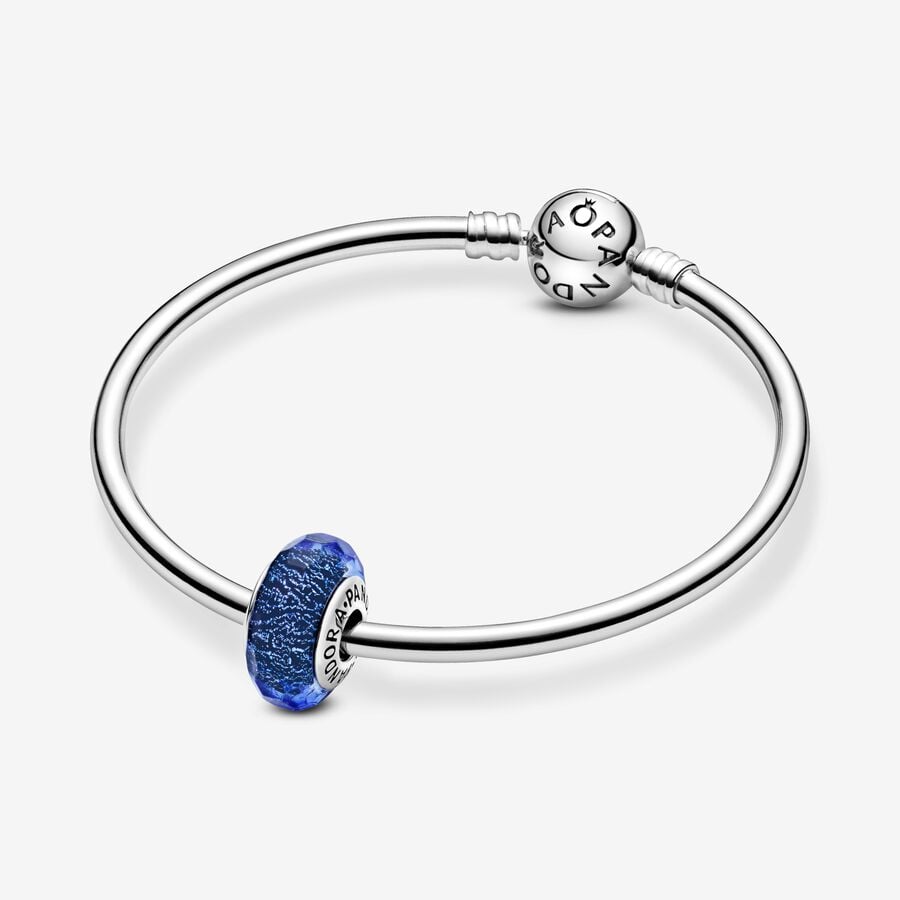 Pandora Bedel Blauw Murano Glas 791646