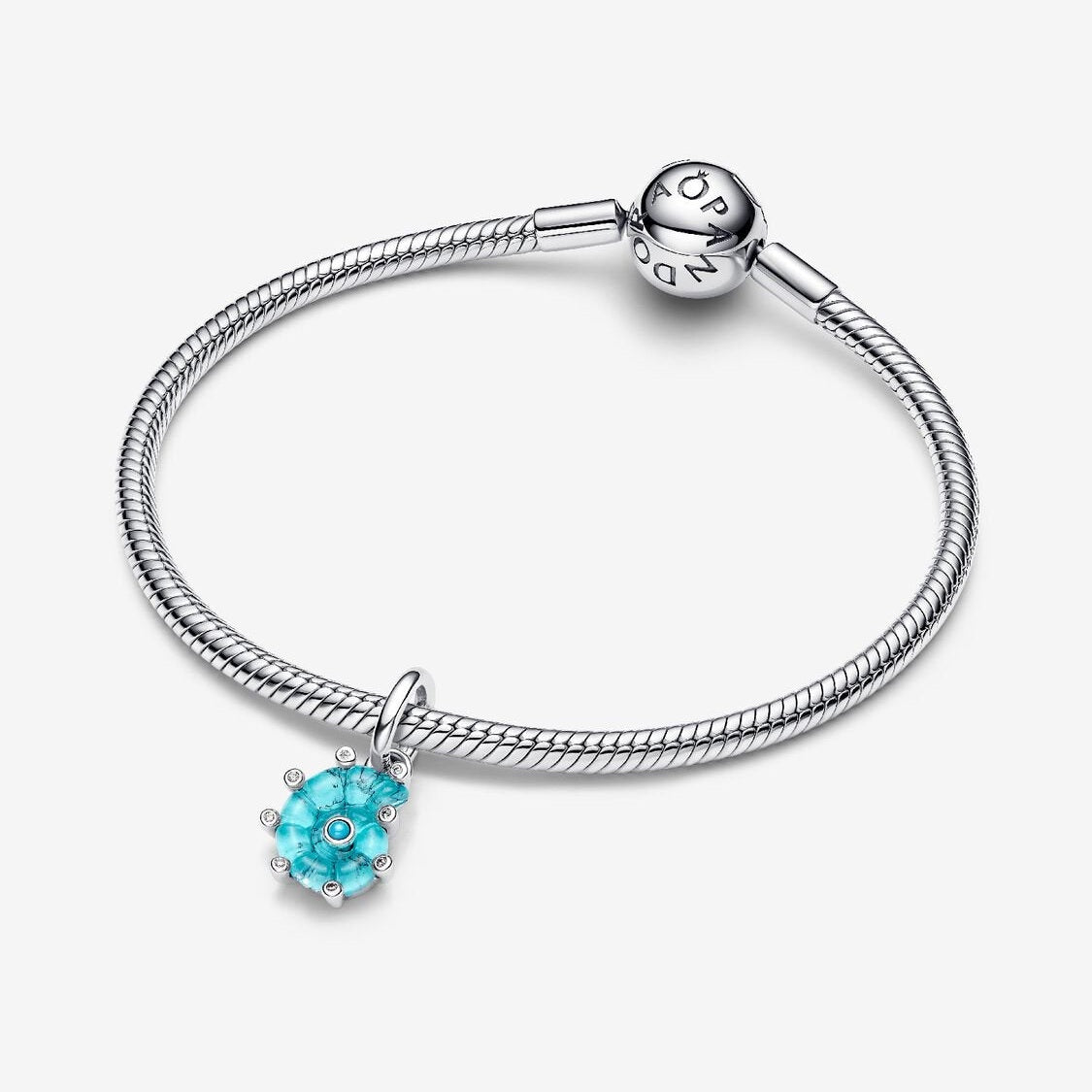 Pandora Bedel Blauwe Muranoglas Zeeslak 793900C01 - Juwelier van Dam