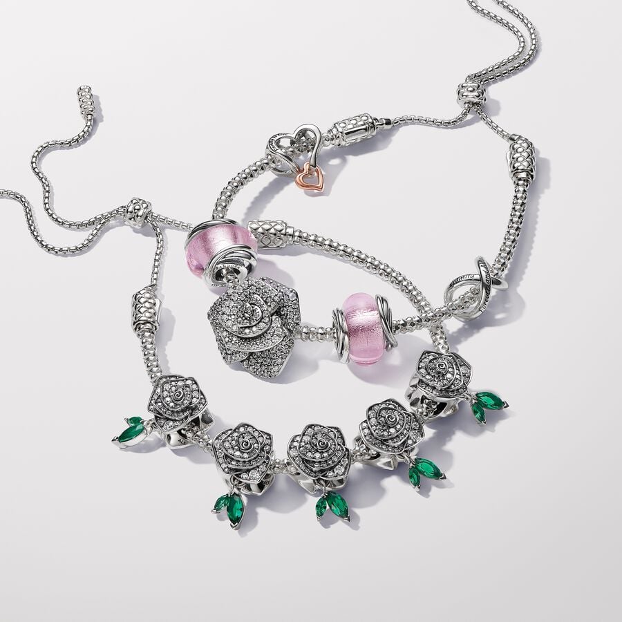 Pandora Bedel Omcirkeld Roze Muranoglas 793241C00