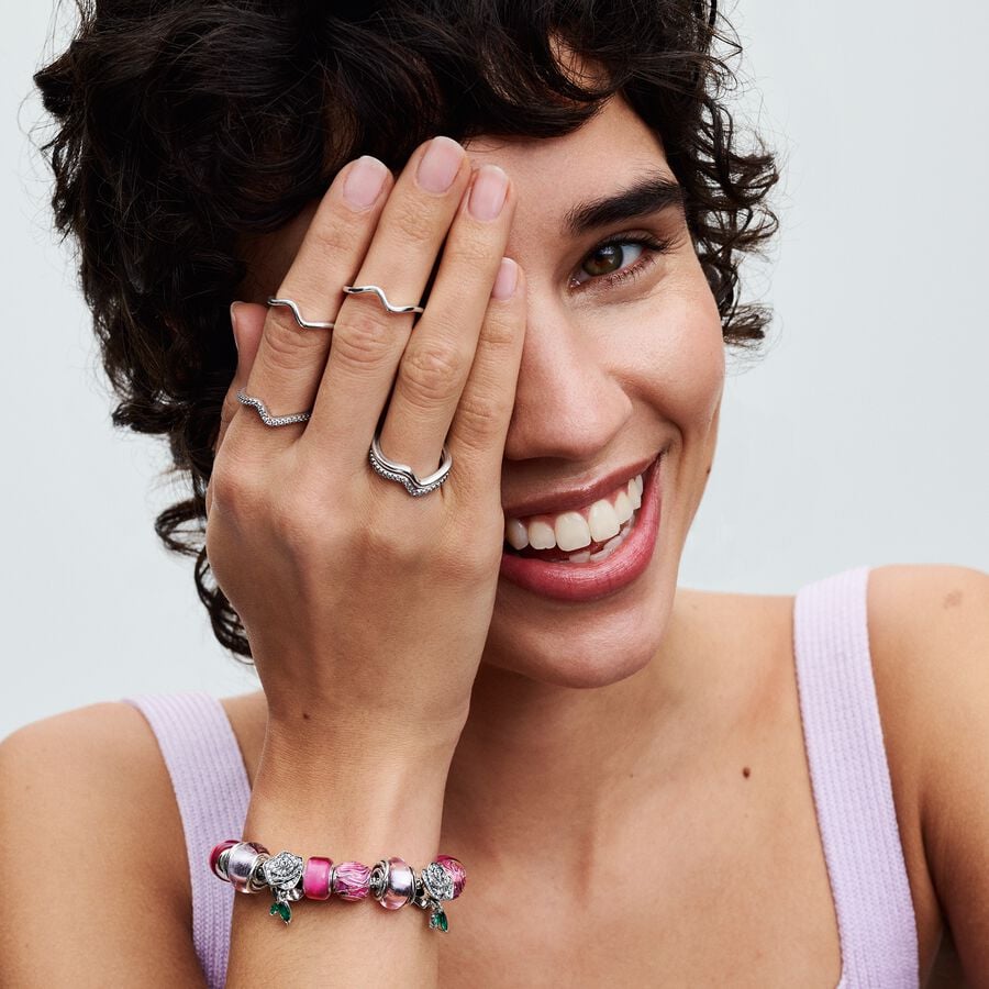 Pandora Bedel Omcirkeld Roze Muranoglas 793241C00