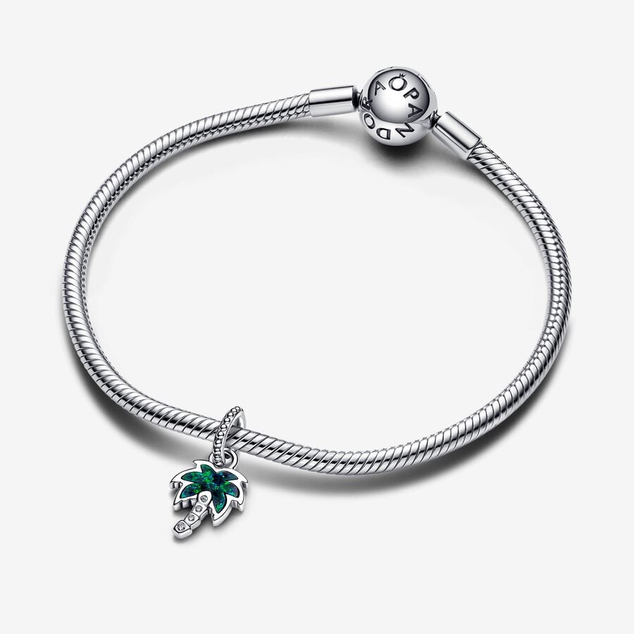 Pandora Bedel Opalescent Groene Palmboom 793352C01
