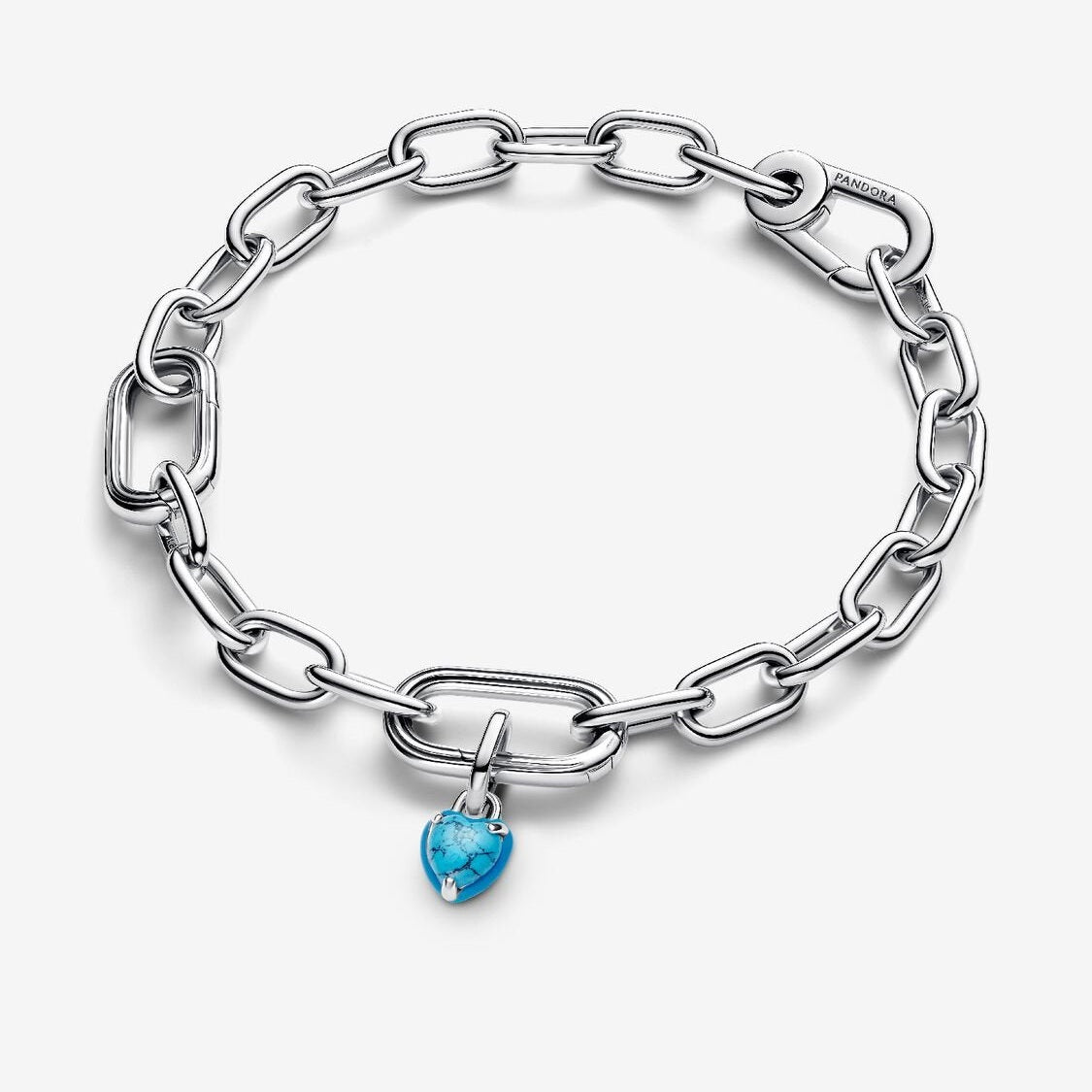 Pandora Bedel Turkoois Hart 793827C01 - Juwelier van Dam