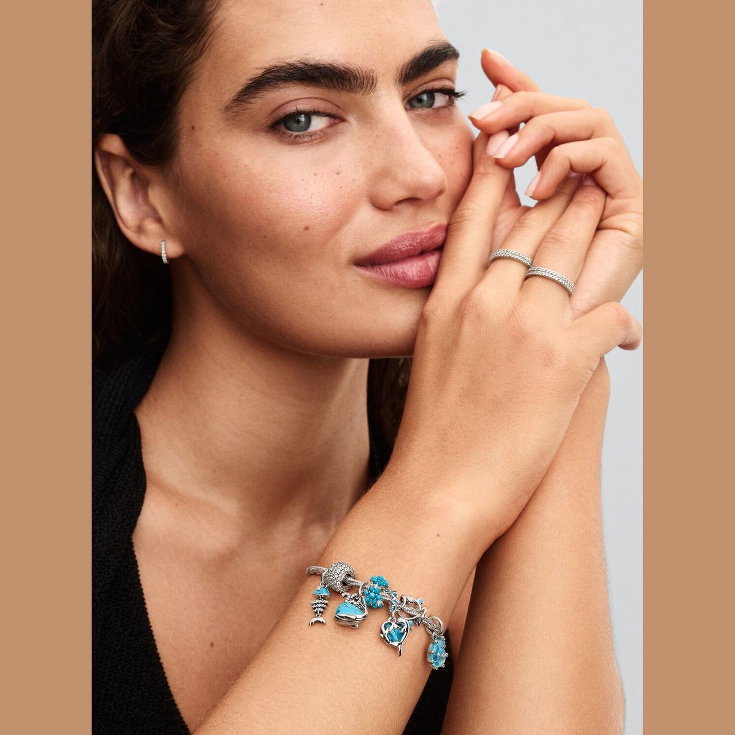Pandora Bedel Turkoois Visgraat 793894C01 - Juwelier van Dam