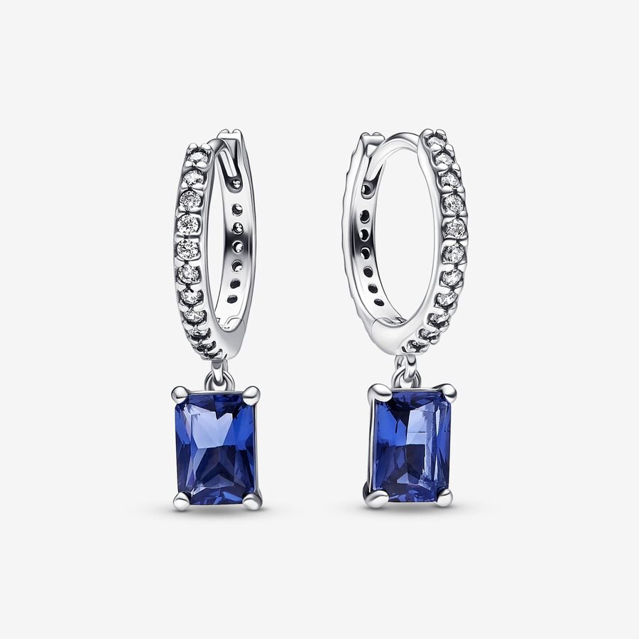 Pandora Blauwe Rechthoekige Oorringen 292381C01