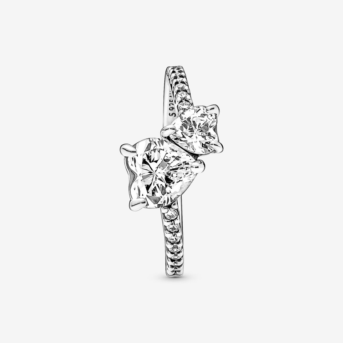 Pandora Dubbel Hart Ring 191198C01 - 54