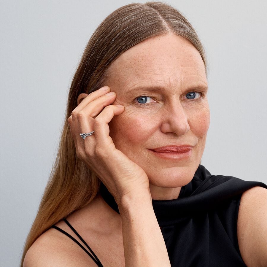 Pandora Dubbele Band Ring Met Hart 193100C01 - 52