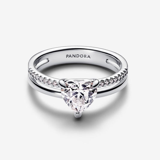 Pandora Dubbele Band Ring Met Hart 193100C01 - 52