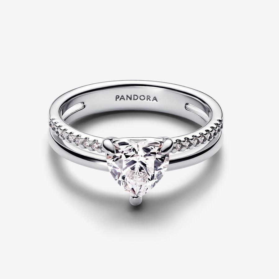Pandora Dubbele Band Ring Met Hart 193100C01 - 54