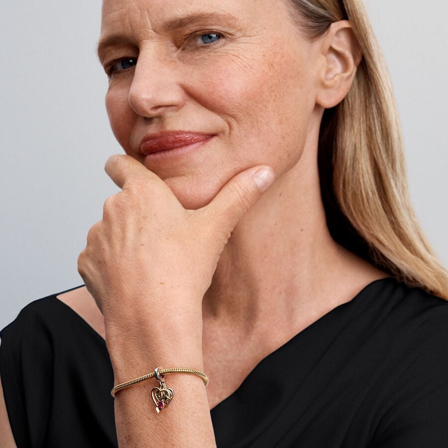 Pandora Dubbele Bedel Graveerbaar Hart en Pijl 763622C01