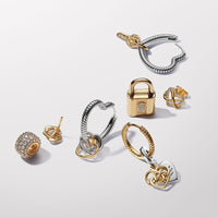 Pandora Dubbele Bedel Graveerbaar met Diamant 763237C01