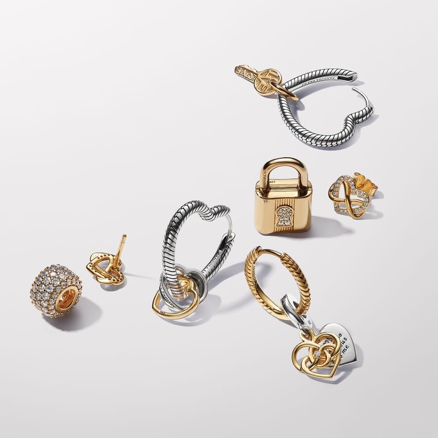 Pandora Dubbele Bedel Graveerbaar met Diamant 763237C01