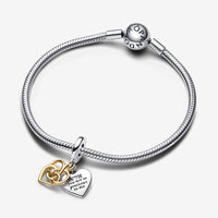 Pandora Dubbele Bedel Graveerbaar met Diamant 763237C01
