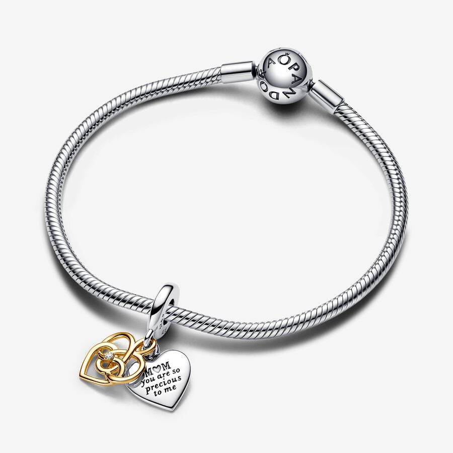 Pandora Dubbele Bedel Graveerbaar met Diamant 763237C01