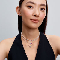 Pandora Halo Harten Ketting met Hanger 393632C01 - 45