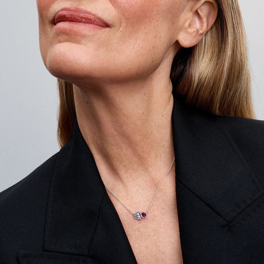 Pandora Halo Harten Ketting met Hanger 393632C01 - 45