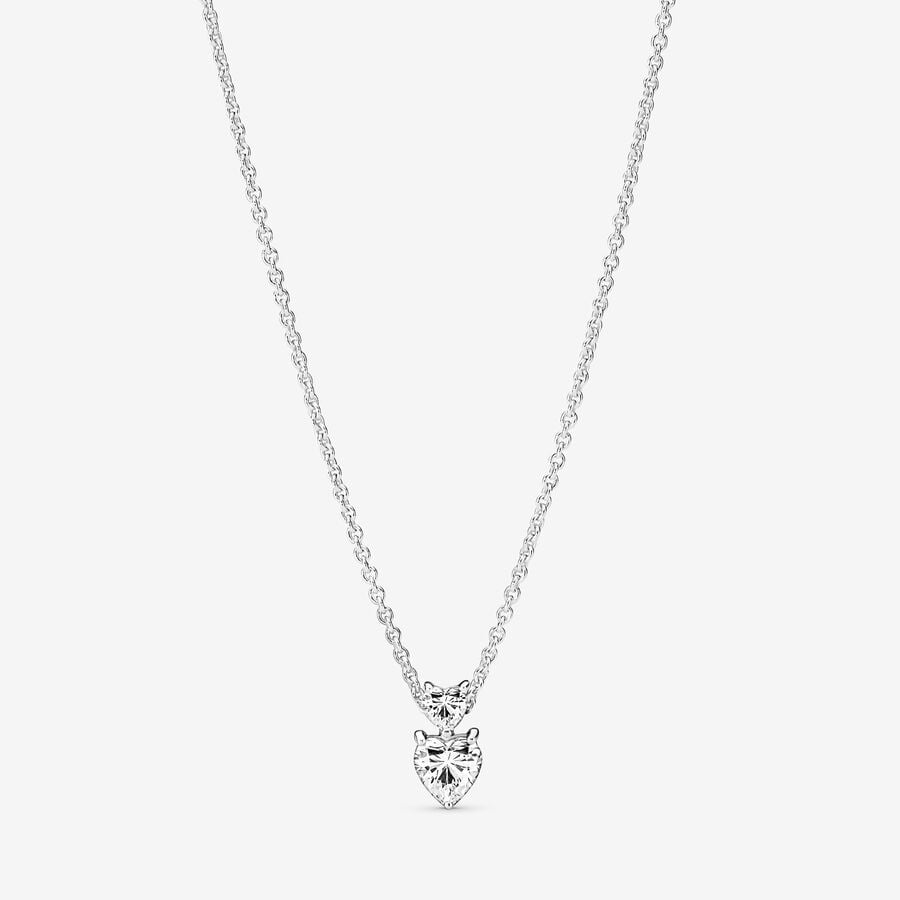 Pandora Ketting met Dubbel Hart Bedel 391229C01 - 45