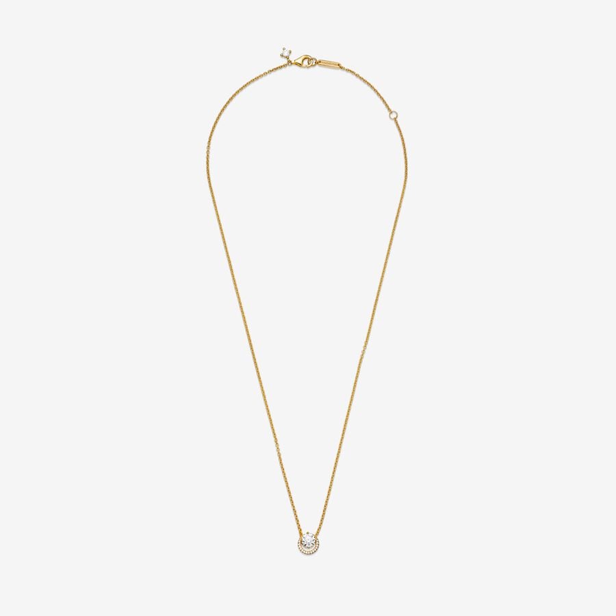 Pandora Ketting met Ronde Halo Hanger 361174C01 - 45